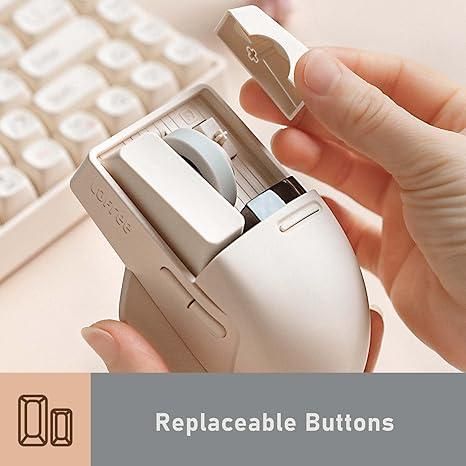 Бездротова мишка LOFREE Touch PBT біла з OLED-екраном 4000 DPI Bluetooth USB-C для ПК та ноутбуків | Зображення 1