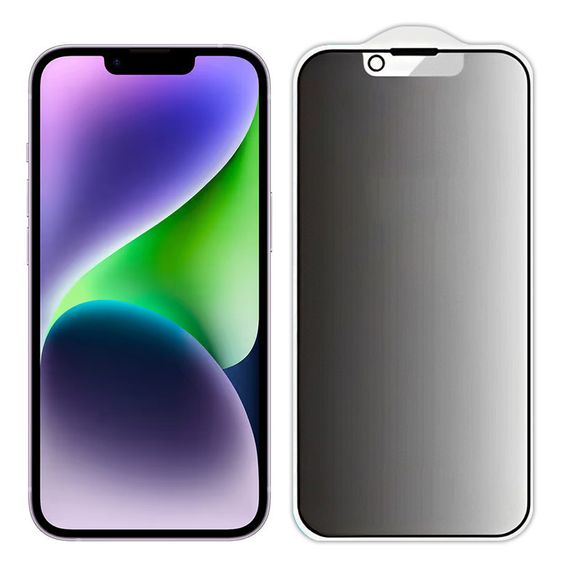 Захисне скло Privacy 5D Matte (тех.пак) для Apple iPhone 13 / 13 Pro / 14 / 16e (6.1") Чорний