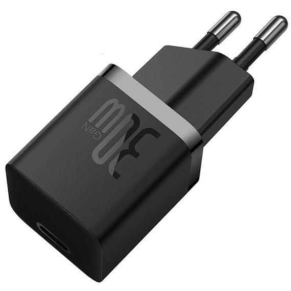 МЗП Baseus GaN5 Fast Charger (mini) 30W (1USB-C) + кабель Type-C to Type-C (P10110902) Cluster Black | Зображення 3