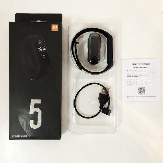 Фитнес браслет Smart Watch M5 Band Classic Black смарт часы-трекер. JO-154 Цвет: черный