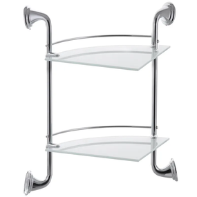 Стеклянная полка угловая 2-ярусная ZERIX LR1507-2 (LL1408)