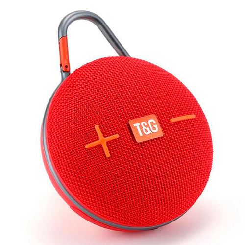Портативная Bluetooth колонка TG648 с функцией громкой связи, радио, карабин, красная