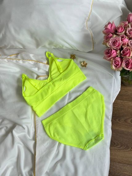 Салатовий базовий комплект топ + трусики | Зображення 6