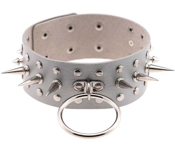 Чокер-ошейник SKN-AS09 GREY sexstyle