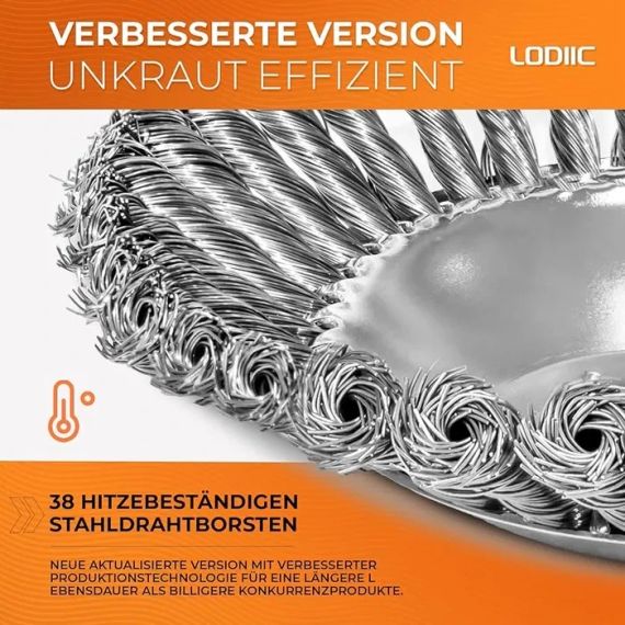 Дротяна щітка LODIIC для мотокоси 25,4 мм, насадка для бензинових тримерів, видалення бур’янів, корщітка, крацовка | Зображення 2