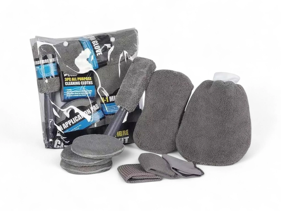 Набір рушників з мікрофібри для миття автомобіля, Набір з 9 предметів для догляду за автомобілем | Зображення 1