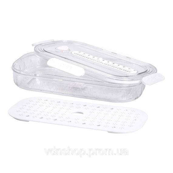 Контейнер для еды пластиковый 32.5х17.5х6 см пищевой контейнер с индикатором даты 1 л Белый HP-27-7 | Зображення 4