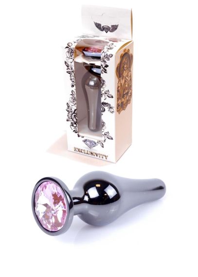 Анальна пробка - Jewellery Dark Silver Long Plug Pink Sex Aura