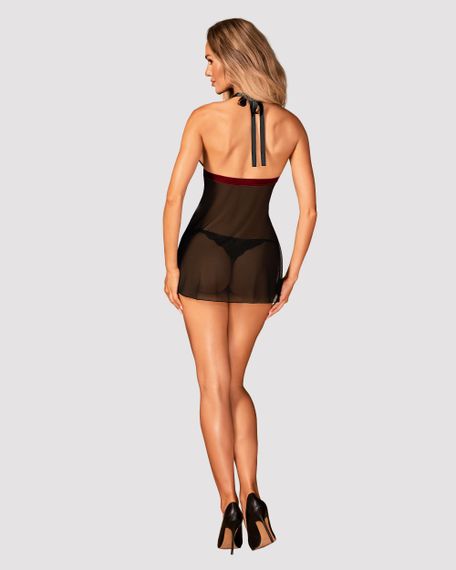 Сорочка беби-долл Obsessive Rossita babydoll Черная L/XL | Зображення 3