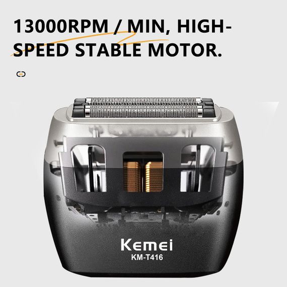 Электробритва Km-t416 13000 об/мин / Аккумуляторный шейвер KEMEI 1600 мАч | Зображення 1