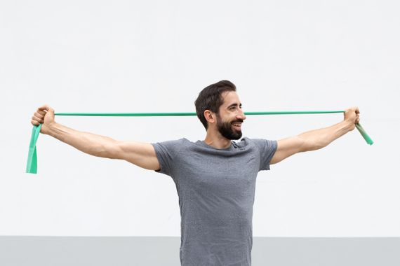Стрічка-еспандер для фітнесу та реабілітації U-POWEX Fitness band 0.5мм. (9.1 кг) Green | Зображення 8