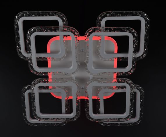 Люстра світлодіодна стельова LED світильник для квартири на стелю лед з пультом 26547 Білий 11х46х46 см. | Зображення 7