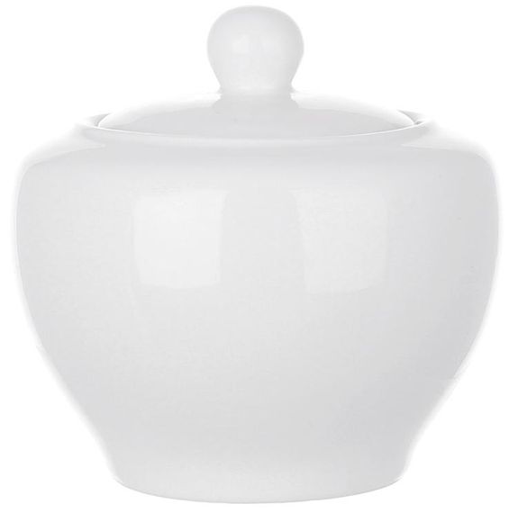 Цукорниця "Belle White" 10см з кришкою, біла порцеляна