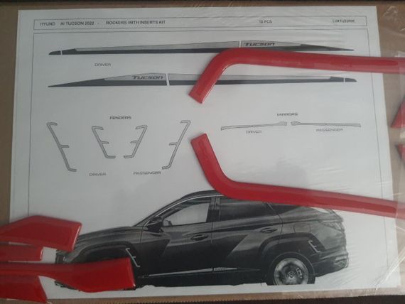 Молдинги на кузов HYUNDAI TUCSON (SUV) 22-23, HYTU22RIK RED, комплект | Зображення 4
