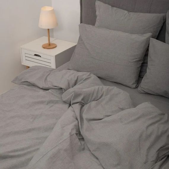Постільна білизна полуторна Viluta Сатин Wash-65-1-5 143х210 см сіра | Зображення 6