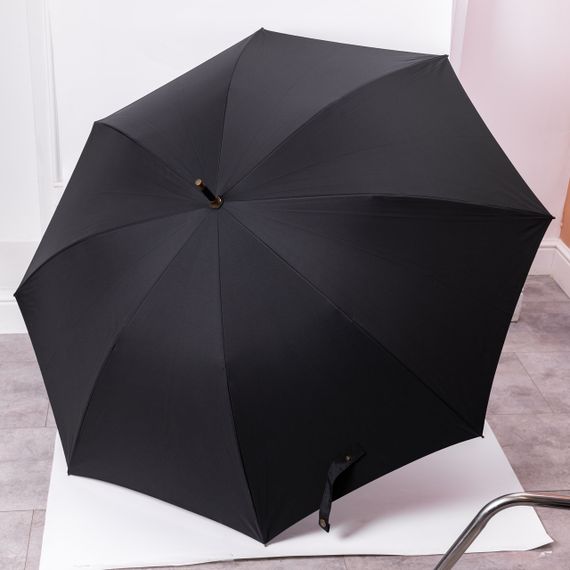 Класична парасолька-тростина напівавтомат з поліестеру 8 спиць діаметр 124 см Чорна HP-23-6B | Зображення 2