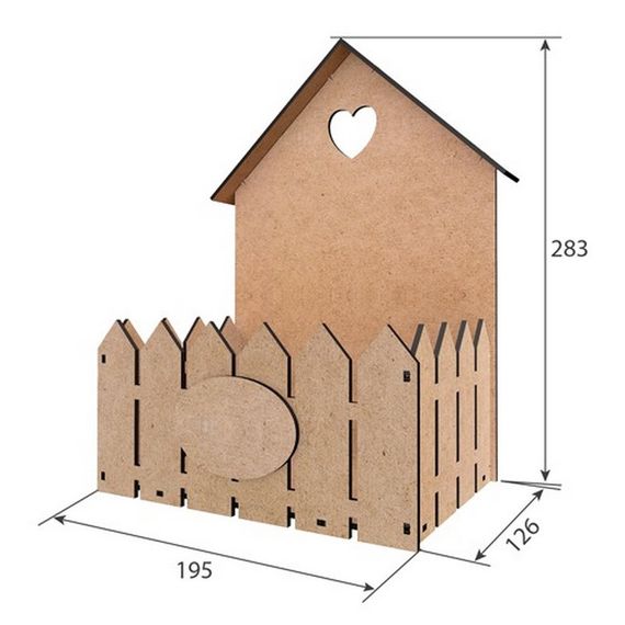 Заготовка для декорирования "Домик" FDPO-402 для фруктов, сладостей, цветов | Зображення 1