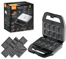 Мультимейкер RAF R.552 – 7 в 1: вафельница, гриль, сэндвичница, пончики, орешки, кексы, печенье, SI-397 800 Вт