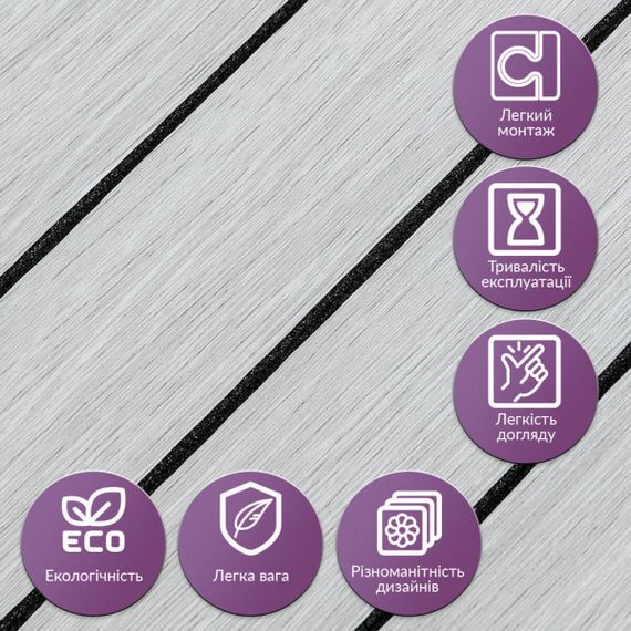 Покриття вінілове самоклеюче 3D рейки 600х600х2,8мм SW-00003243 | Зображення 4