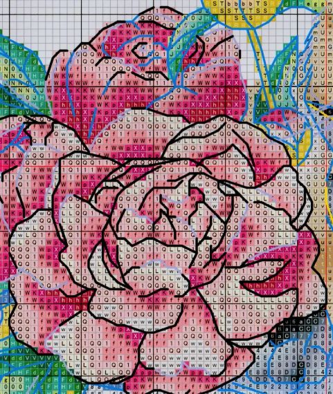 Набір для вишивання за нанесеною на канву схемою "Three kittens with flowers". AIDA 14CT printed 30*19 см | Зображення 4