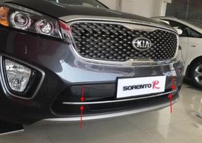 Накладка на решітку переднього бампера Libao (пластик) для Kia Sorento UM 2015-2020 рр