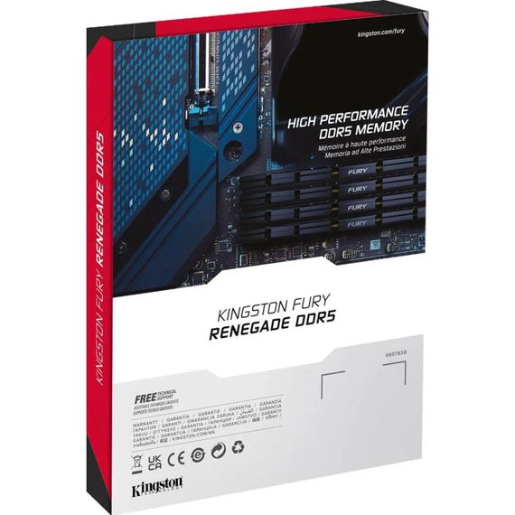 Модуль пам'яті для комп'ютера DDr5 16GB 7600 MHz Renegade XMP Silver/Black Kingston Fury (ex.HyperX) (KF576C38RS-16) | Зображення 4