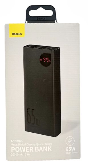 Power Bank 20000 mAh 65 W BASEUS Adaman потужний метал реальна ємність швидке заряджання зовнішній акумулятор павербанк | Зображення 4