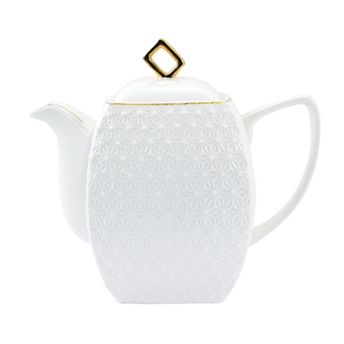 406618-А  Чайник заварочн. фарф. білий 900мл  квадр. 6911100000