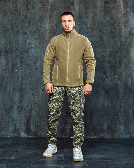 Тактическая флисовая кофта бежевый S M | Зображення 5