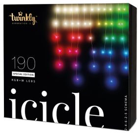 Smart LED Гирлянда Twinkly Icicle RGBW 190, Gen II, IP44, длина 5м, кабель прозрачный (TWI190SPP-TEU)
