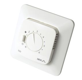Терморегулятор Devi Devireg 530 5...45 механічний вбудований дротовий датчик 15A 230В білий