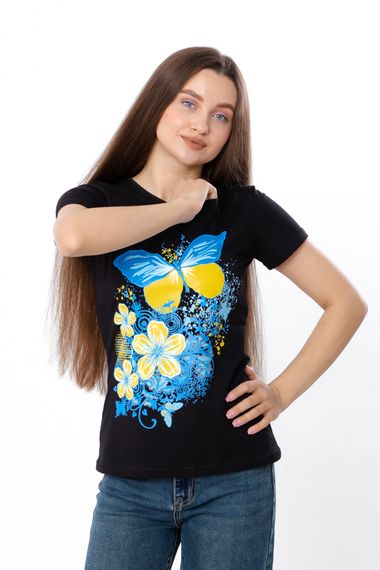 Футболка жіноча "Україна" Носи своє 50 Чорний (p-16832-194687) | Зображення 1