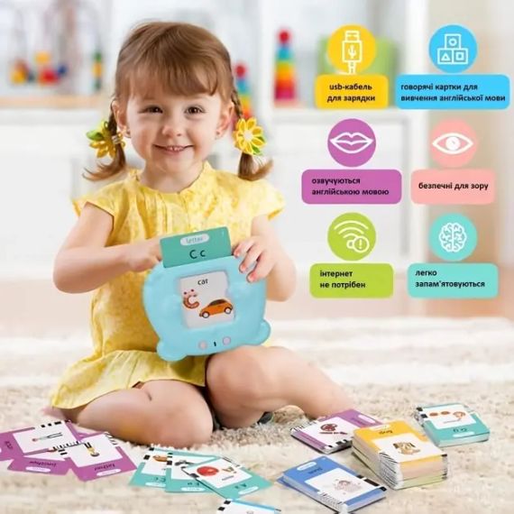 Дитячі розвиваючі картки Монтессорі для вивчення англійської мови / навчальні інтерактивні картки / 112 карток / 224 слова OnePro | Зображення 4