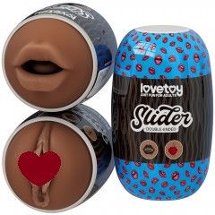 Мастурбатор - Slider Double-Ended Masturbator Mouth and Vagina Brown Sex Aura