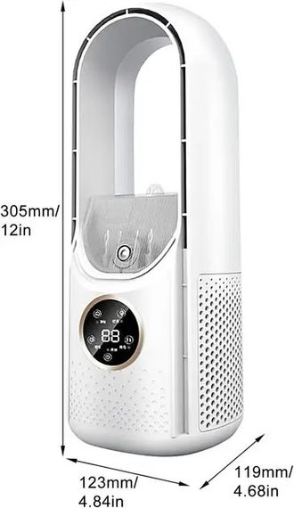 Безлопатевий вентилятор з зволожувачем і підсвіткою Smart Air Multiplier LY-939 • Настільний акумуляторний вентилятор 3-в-1 | Зображення 2