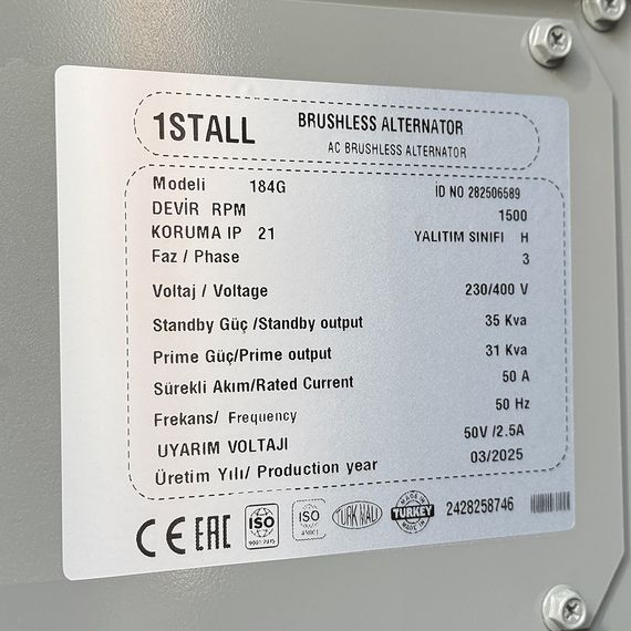 Дизельний генератор OYAL OYY-30 YANG DONG Y490D 30KVA/24KW, Альтернатор OYL184G, витрата 75% навантаження - 6,1 літрів/год, | Зображення 3