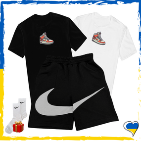 Комплект шорти Nike Big Swoosh та футболки 2шт Nike. Комплект Найк Біг Свуш XS/S