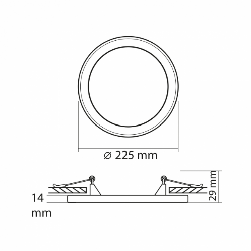 LED Світильник врізний 18W+6W 5000+2700К з декоративною підсвіткою VL-DL4R-1852 Videx | Зображення 8