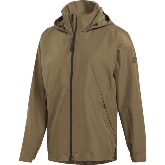 Ветровка спортивная мужская adidas Urban Clima Proof JKT DQ1616 (хаки, непромокаемая, дышит, логотип адидас)