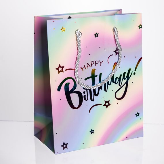 Набір подарункових пакетів з паперу 12 (шт) Happy Birthday 18×10×23 (см) HP-10359-15 | Зображення 1