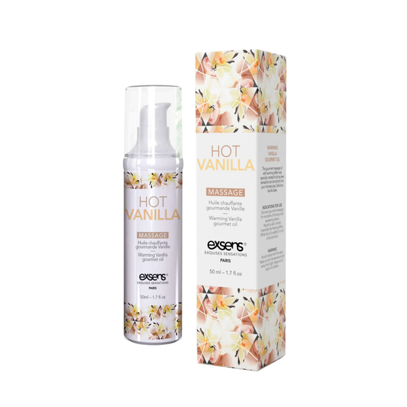 Масажна олія EXSENS Hot Vanilla 50мл розігріває, без цукру, без парабенів, їстівна | Зображення 1