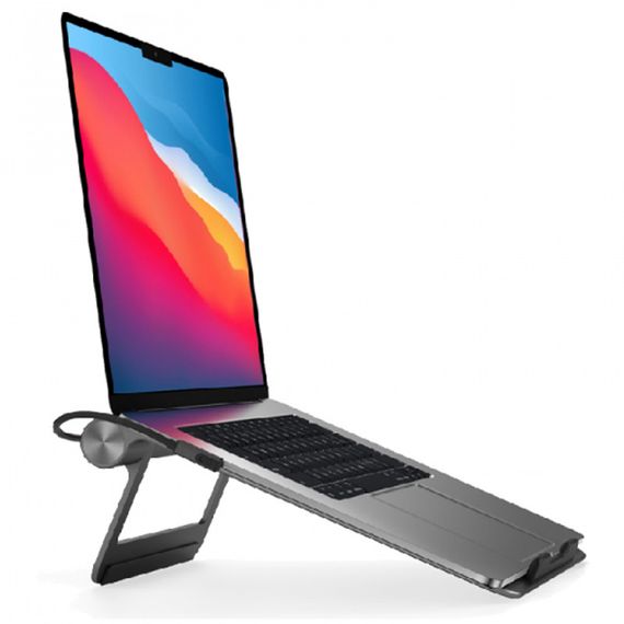 Подставка для ноутбука + HUB WIWU 8 in 1 A821CH Grey | Зображення 4