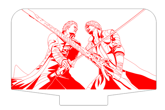 Акриловий світильник-нічник Devil May Cry 5 червоний tty-n002013