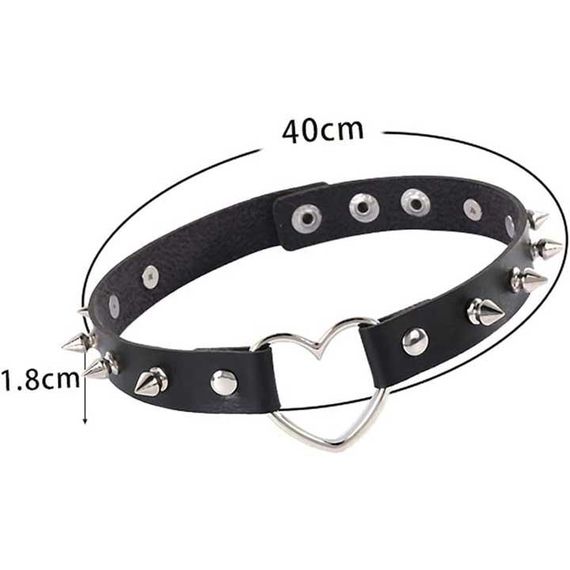 БДСМ чокер із серцем і шипами Чорний — Садо-мазо | Зображення 3