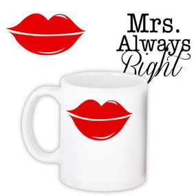 Чашка з принтом Mrs. Always Right 330 мл (KR_L135)