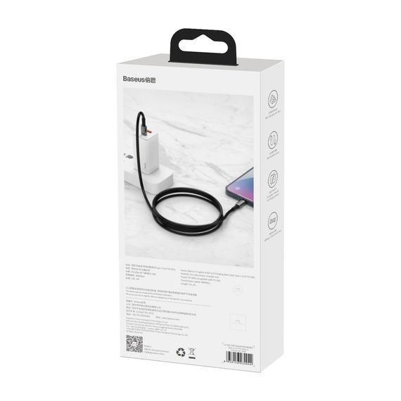 Дата кабель USB-C to USB-C 2.0m 100W black Baseus (CATWJ-A01) | Зображення 4