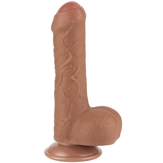 Фалоімітатор - Sliding-Skin Dual Layer Dong 7" Brown | Зображення 1