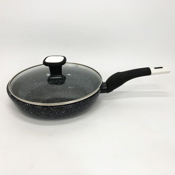 Сковорода UNIQUE UN-5114 22 см із кришкою граніт світлий багатошарове покриття | Зображення 6