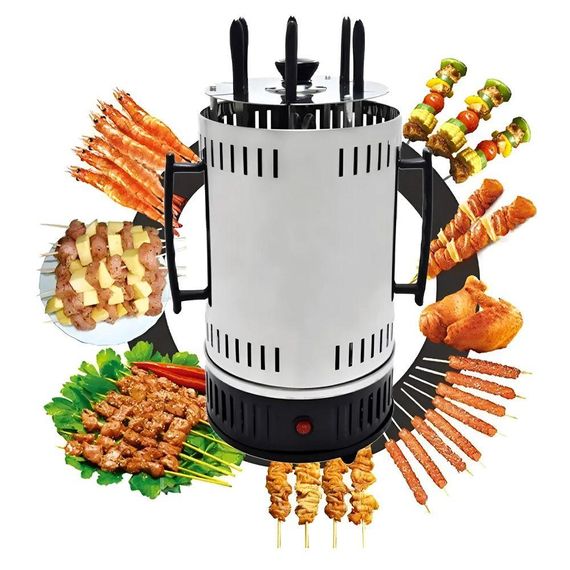 Електрошашличниця вертикальна на 6 шампурів, 1000W, Kebabs Machine / Домашня електрична шашличниця | Зображення 1