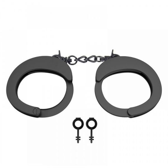 Наручники Розбірні Premium Metal Romfun, Matte Black, Чёрный матовый, Універсальний